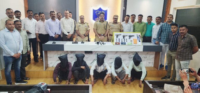 ४८ घंटे में एलसीबी का ‘ऑपरेशन पेट्रोलपंप’ सफल ५ आरोपी व एक बालक गिरफ्तार, ३ देशी पिस्तौल व ₹१.३३ लाख का माल बरामद